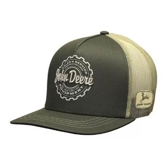 John Deere Gorra Original Retro Gris Sales & Service con Malla