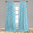 thumbnail image 5 of Ambesonne Fish Curtains, Hand Drawn Style Flock, Pair of 28"x63", Pale Blue White, 5 of 5