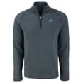 thumbnail image 2 of Men's Cutter & Buck  Heather Black Detroit Lions Peshastin Eco Fleece Tri-Blend Raglan Recycled Quarter-Zip Jacket, 2 of 3