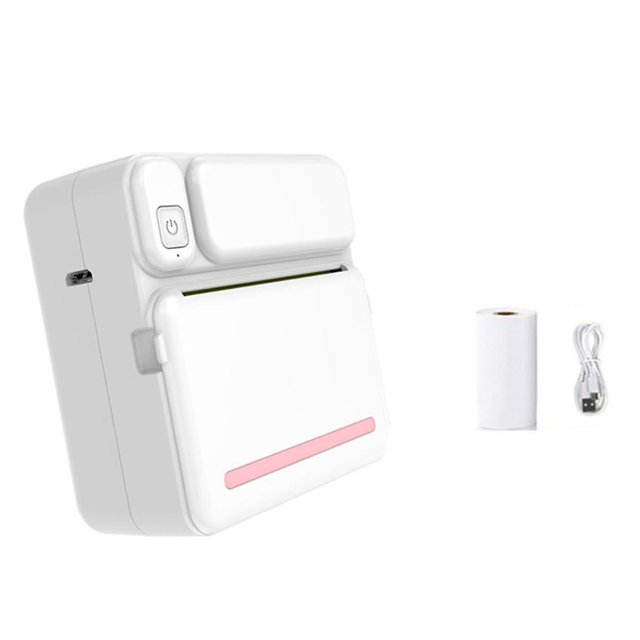 C19 Thermal Printer Bluetooth Barcode Label Maker For Office Commercial Pocket Mini Bluetooth Printer With Label Pink