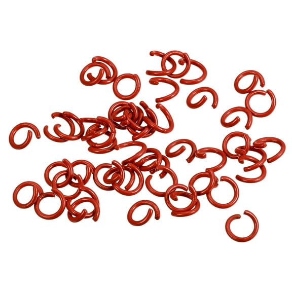 Uxcell Open Jump Rings, 8mm Colorful O-ring Connectors for DIY Crafts Jewelry Making, Red, 200Pcs