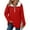 Red, variant on Horkkom Quarter Zip Pullover Women Long Sleeve V Neck Sweatshirt Casual Loose 1/4 Zip Pullover Sweatshirts with Pockets L
