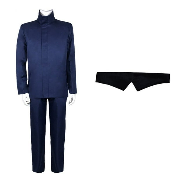 Disfraz de Cosplay de Jujutsu Kaisen Gojo Satoru, pantalones superiores azules, uniforme escolar, ropa de fiesta de Carnaval de Halloween