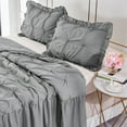 thumbnail image 3 of MallenHome Pintuck Ruffle Skirt Quilt/Bedspread/Coverlet Set Gray Color King Size, 3 of 6
