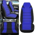 thumbnail image 3 of Pzuqiu Fashion Blue Car Seat Covers Full Set Auto Seat Rear Split Bench Cover Easy to Install Cover Set Stretch Polyester Fabric Cover Universal Fit for Most Vehicle, 3 of 7