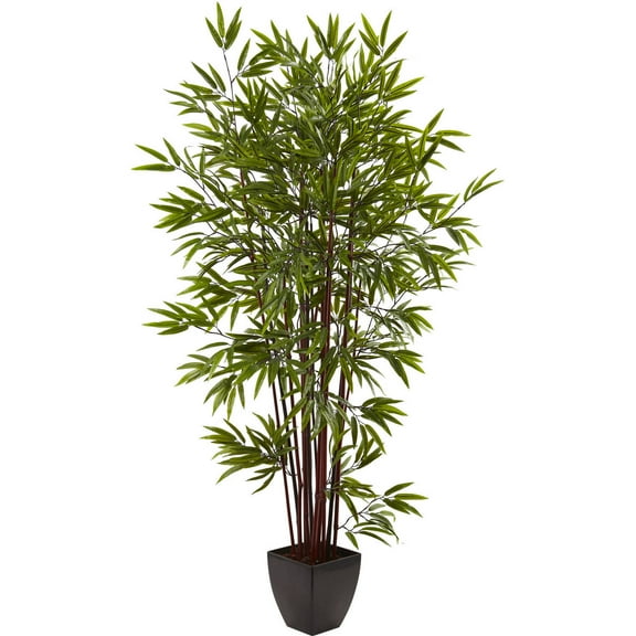 Nearly Natural 6' Bamboo Artificial Tree with Planter
