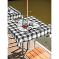 thumbnail image 2 of Outdoor Tablecloth with Umbrella Hole for Patio/Picnic/Party/Camping, Groundhog Day Waterproof Table Cloth Square Cover Washable, Red Bow Knot Black Checkered (60"x 60"), 2 of 8