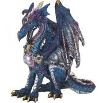 Blue Dragon with Gems Medieval Fantasy Figurine Sculpture Statue Decoration New
