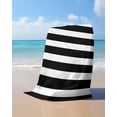 thumbnail image 4 of Black Striped Beach Towels Oversized Super Absorbent, Modern Farmhouse Black and White Stripes Lightweight Bath Towel Quick Dry Sets For Bathroom/Pool/Rv Camping/Beach Play/Gym Room/Picnic 30"x60", 4 of 8