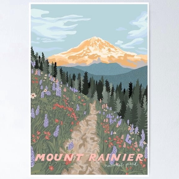 Mount Rainier National Park Poster, Poster Home Decor, Poster Only