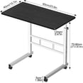 thumbnail image 2 of Mesa Auxiliar con Ruedas para Sala y Dormitorio - Altura Ajustable - Ideal para Laptop, Sofá y Café - Diseño Moderno y Minimalista (Negro), 2 of 4