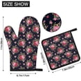 thumbnail image 3 of Pioneer Flower Floral Print Pattern 1-Pack Oven Mitts Set, Heat Resistant Kitchen Gloves, 7.7" X 12", 3 of 6