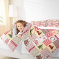 thumbnail image 4 of Homewish Christmas Wreath Floral Full Size Comforter Sets,Green Xmas Tree Bedding Comforter Set,Patchwork Geometric Check Bedding Sets For Girl Teens,Microfiber Bedroom Decor,3 Pieces, 4 of 8