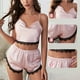 thumbnail image 2 of Gibobby Pijamas de Dos Piezas Pijama de encaje para mujer, conjuntos de camisón de encaje, lencería de satén, camisón, conjuntos de dormir, conjuntos de pijama Sexy (Rosa, L), 2 of 5