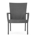 thumbnail image 2 of Parham Outdoor 3 Piece Wicker Stacking Chair Chat Set with Round Drum Table, Gray, 2 of 6