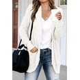 thumbnail image 3 of HAHDAXIA Womens Long Sleeve Open Front Waffle Chunky Knit Cardigan Sweater Outwear with Pockets, 3 of 6