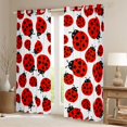 Red Rose Bug Erosebridal Bug Ladybug Blackout Curtains Set of 2 (52x84 Each),Nature ...