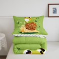 thumbnail image 5 of Erosebridal Green Frog Bedding Sets Queen with Comforter, Cute Snail Duvet Insert, Jungle Animal Decor, Lightweight 3-Piece, 5 of 7