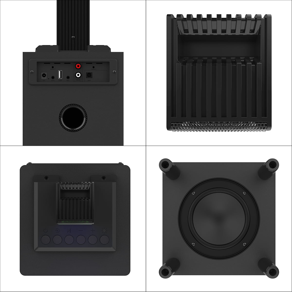CURUK Bluetooth Surround Sound Speaker System 30W Subwoofer, 2* 15W Tweeter Detachable RGB Lights with Remote,  for Home Theater, TV, PC, K-Song, USB/AUX/TWS
