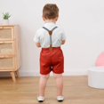 thumbnail image 3 of ZOEREA Baby Boy Clothes Suits, Toddler Boy Short Sleeves Shirt+ Suspender Pants Outfit Sets Gentleman Wedding Suit 1-5 Years, 3 of 12