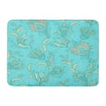 thumbnail image 1 of NUDECOR Abstract Turquoise Pastel Floral Pattern Batik Blossom Doormat Floor Rug Bath Mat 30x18 inch, 1 of 1