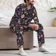 thumbnail image 7 of Honeii Flower Pattern Mens Pajamas Set,2pcs Men's Lounge Long Sleeve Sleep Shirt and Pajama Bottoms Sleepwear Set,Mens Pjs Sets-X-Large, 7 of 7