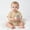Beige, variant on Fesfesfes Baby Toddler Boys Girls Short Sleeve Cotton Blend Bodysuit Romper, Solid Color Crewneck Summer Outfit for Daily Play Wear Kids Aged 0-18 Months Old.