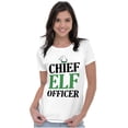 thumbnail image 3 of Xmas Chief Elf Officer Santa Helper Womens Slim Fit Graphic Tee Brisco Brands S, 3 of 5