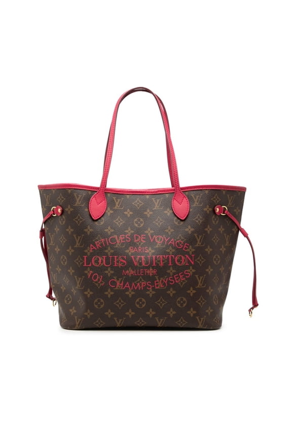 Pre-Owned Louis Vuitton Monogram Ikat Flower Neverfull MM Tote Bag Shoulder M40940 Brown Rose...