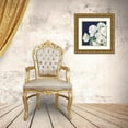 thumbnail image 3 of Hageman, Marilyn 12x12 Gold Ornate Wood Framed with Double Matting Museum Art Print Titled - Peonies on Navy, 3 of 4