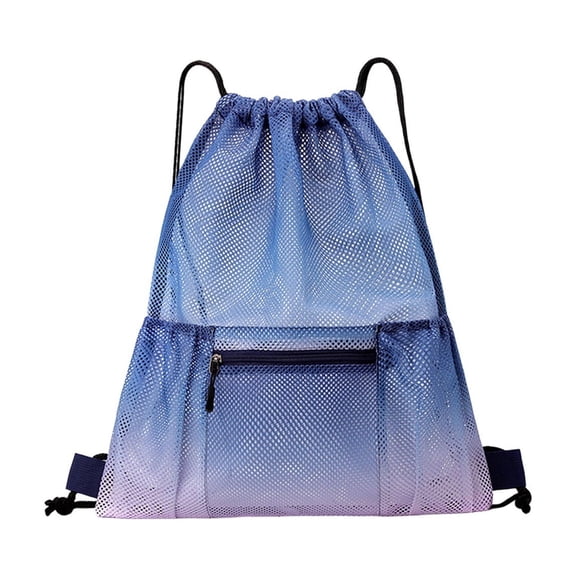 huayou Gradient Mesh Drawstring Backpack, Lightweight Breathable Washable Pocket, for Sport Beach Hiking Gym Travel