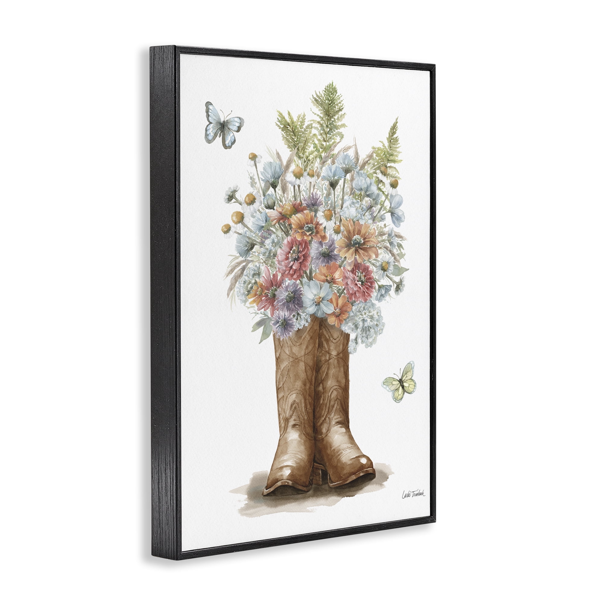 Stupell Industries Wildflower Western Bouquet Botanical & Floral Painting Black Framed Art Print Wall Art, 20 x 30
