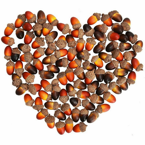 ZLBDYG 100PCS Mini Artificial Fall Acorns - Small Decorative Craft Props for Seasonal Table Displays, Photography Background Models, Autumn Harvest Centerpiece Decor Ideas