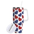 thumbnail image 2 of 40 oz Tumbler With Handle Stainless Steel Insulated Tumbler With Lid for Car Cup Holder Stripes Heart Pattern, 2 of 9