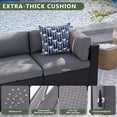 thumbnail image 3 of Aoxun 7 Piece Patio Furniture Set Wicker Rattan Patio Sectional Sofa Set Outdoor Seating Furniture with Thickened Cushion, Gray, 3 of 7