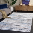 thumbnail image 3 of SAFAVIEH Bayside Donella Abstract Polyester Machine Washable Area Rug, Blue/Gold, 8' x 10', 3 of 13