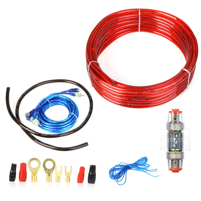 Car Amplifier Wire,Car Audio Subwoofer Amplifier Speaker Installation Wire Cable Kit with Fuse