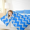thumbnail image 4 of Feelyou Blue Stripes Waves Full Size Comforter Sets, Kid Abstract Lines Bedding Sets, 3pcs, 4 of 8