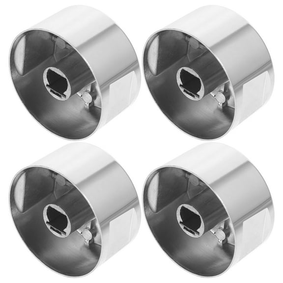 GOOHOCHY Silver Metal Gas Stove Knobs for Home Use Made of Zinc Alloy with Smooth Surface Easy to Clean 4pcs
