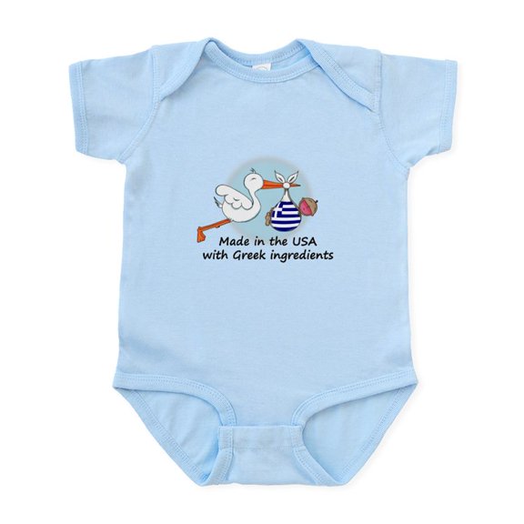 CafePress - Stork Baby Greece USA Infant Bodysuit - Baby Light Bodysuit, Size Newborn - 24 Months