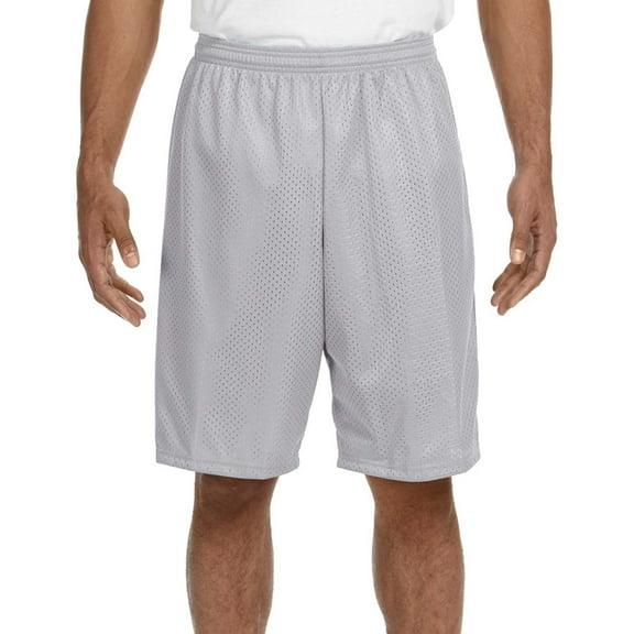 A4 - Sprint 9" Lined Tricot Mesh Shorts - N5296, SILVER, 4XL