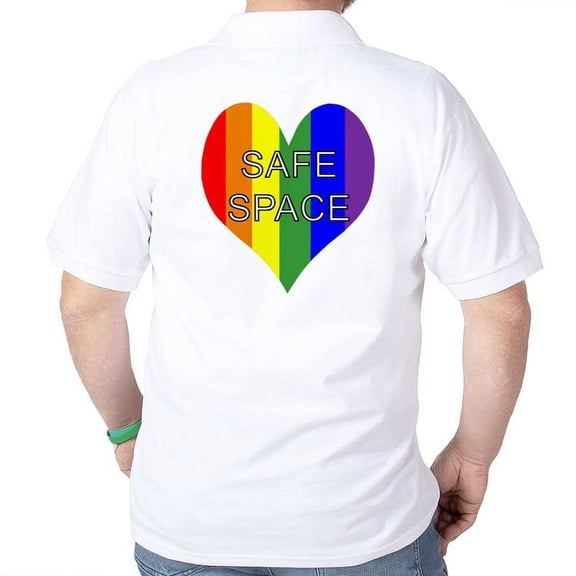 CafePress - Safe Space In Heart Golf Shirt - Golf Shirt, Pique Knit Golf Polo
