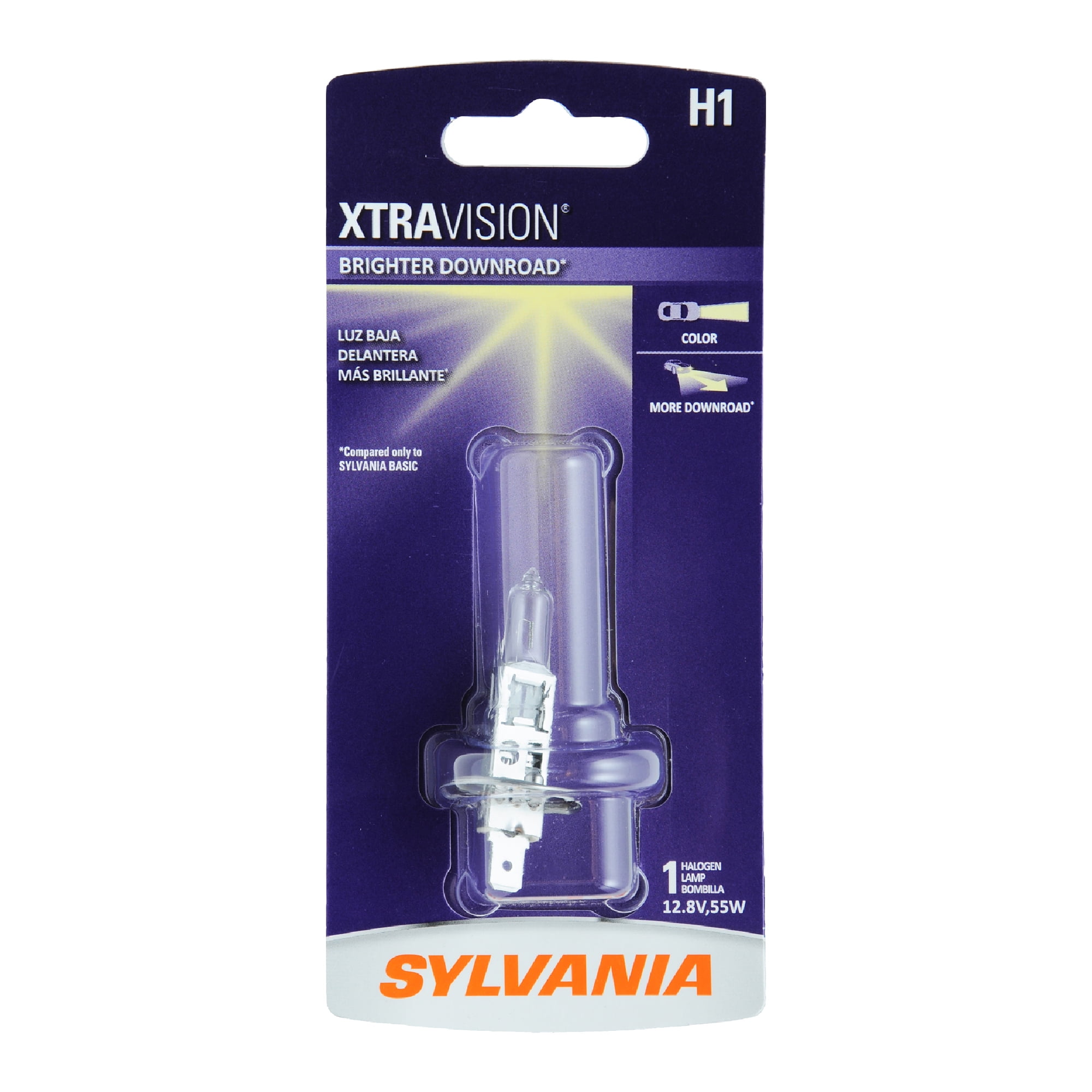 Sylvania H1 XtraVision Halogen Headlight Bulb, Pack of 1.