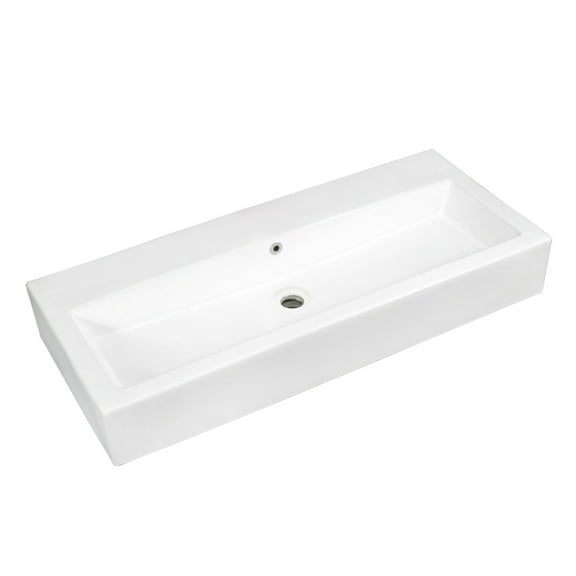 Fauceture EV3917H0 Anne 39" Ceramic Rectangular Vessel Sink, White