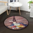 thumbnail image 5 of Area Rugs Vintage Glass of Red Wine Grapes Fruits Soft Round Rugs for Living Room Non Slip Circle Floor Mat Carpets for Bedroom Kids Rooms Children Playroom Baby Crawling Mat, 3 Feet, 5 of 5