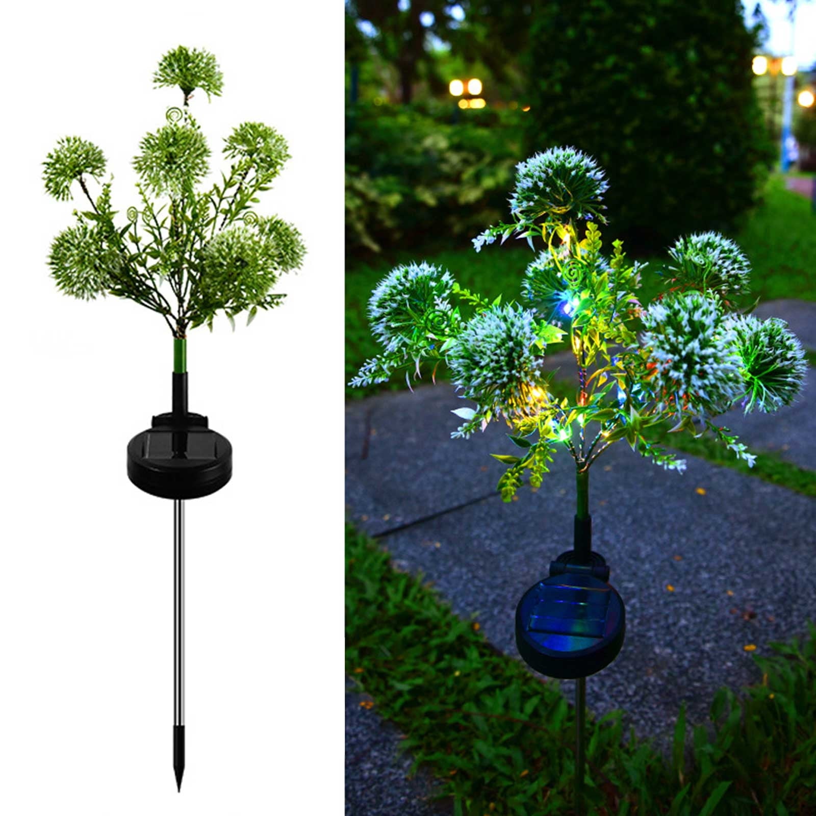 Aidoshy Solar Garden Lights Outdoor 2 Pack Solar Outdoor Lights Decorative With Colorful LED Lights Upgraded Solar Garden Decor For Yard,Solar Street Lights Outdoor