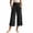 Dark Gray, variant on Women Casual Fold Over Waistband Yoga Pants Flowy Gaucho Pants With Pleated Detail Wide Leg Cropped Calf Length Comfort Solid Color Versatile Trousers