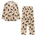 thumbnail image 6 of FOR U DESIGNS Cafe Dachshund Pajamas Set Long Sleeve Sleepwear Womens 2 Pack Size XL Button Down Nightwear Pj Sets Button Up Loungewear with Pockets for Women, 6 of 7