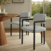 Modway Elio Barrel Fabric and Metal Dining Chair in Black Dove Gray