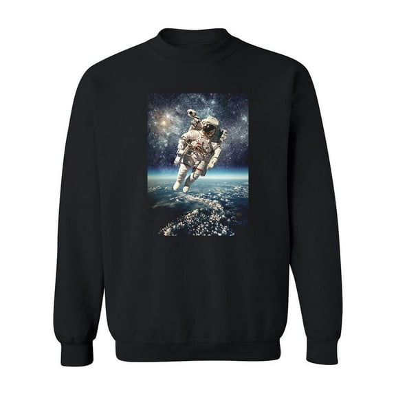 Astronaut In Outer Space . Sweatshirt Men -Image by Shutterstock, Male Large